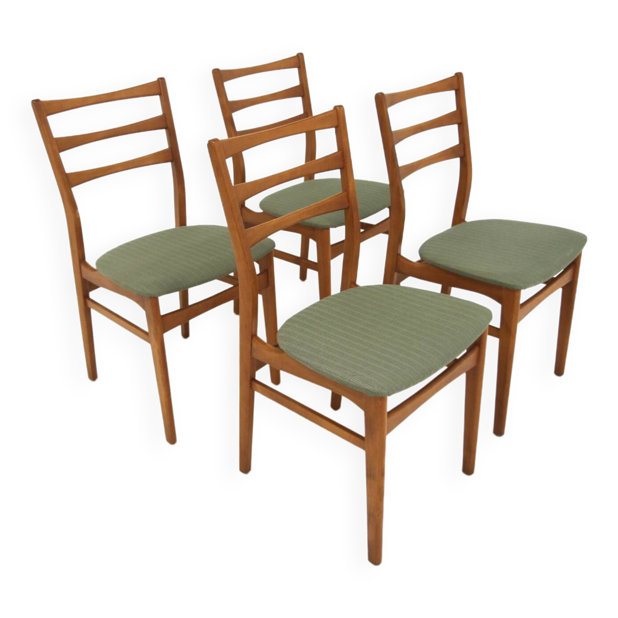 Set of 4 Scandinavian beech chairs, Sweden, 1960