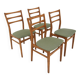 Set of 4 Scandinavian beech chairs, Sweden, 1960