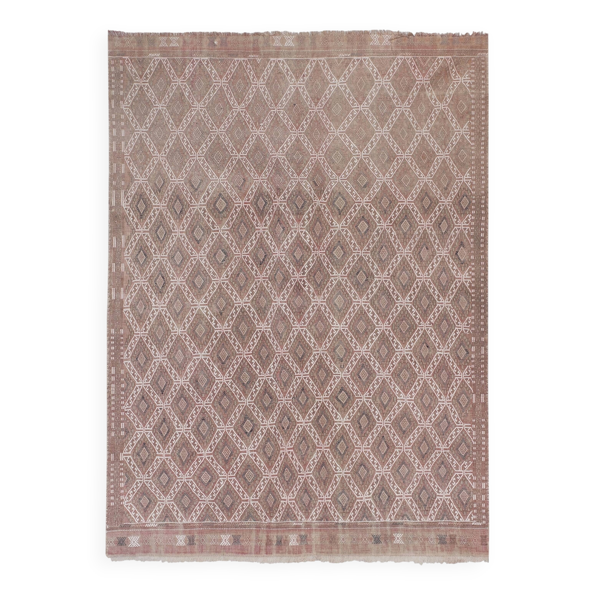 Vintage Turkish Oushak Handwoven Rug 167x238 cm