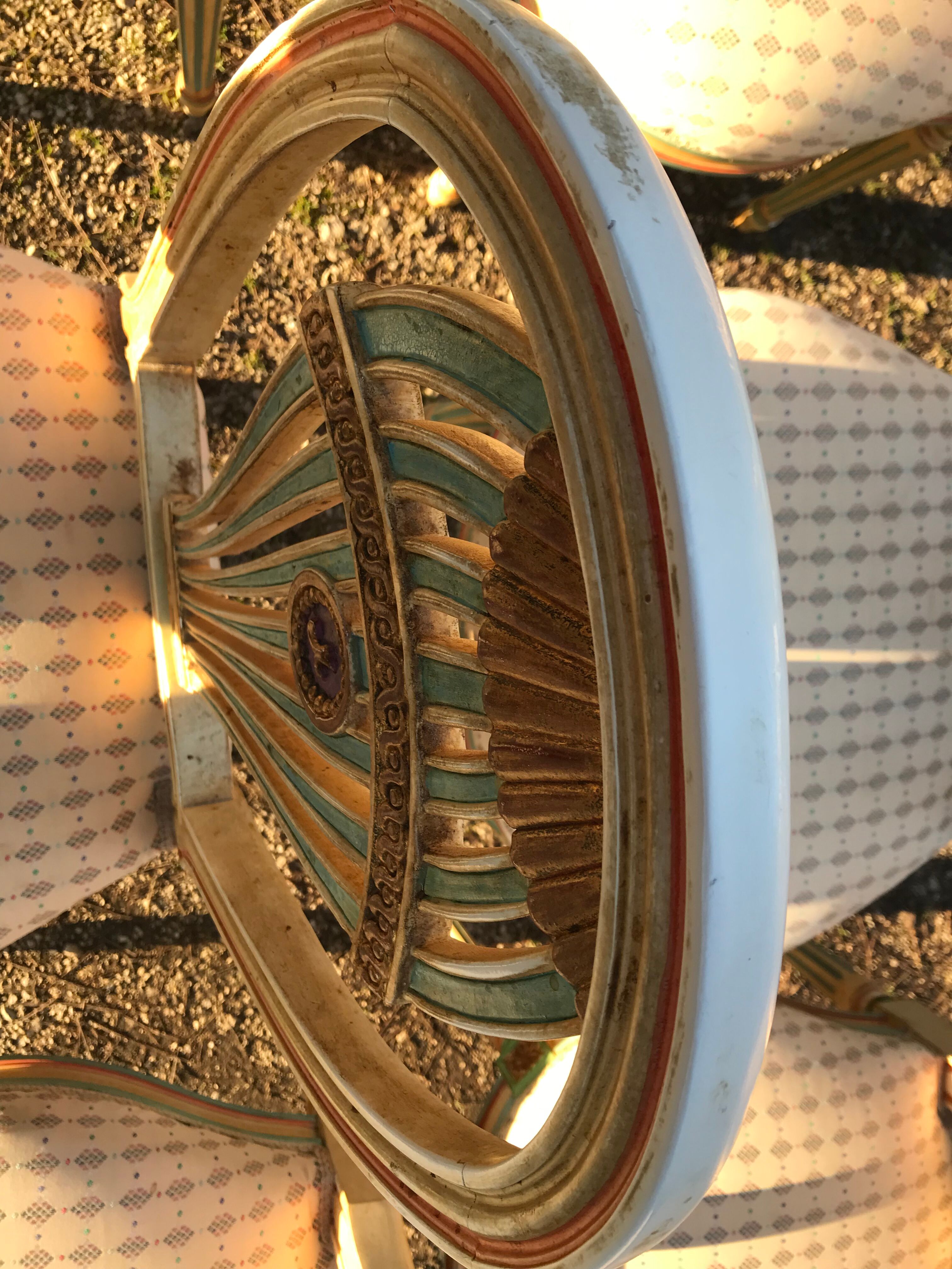 6 louis XVI hot air balloon chairs