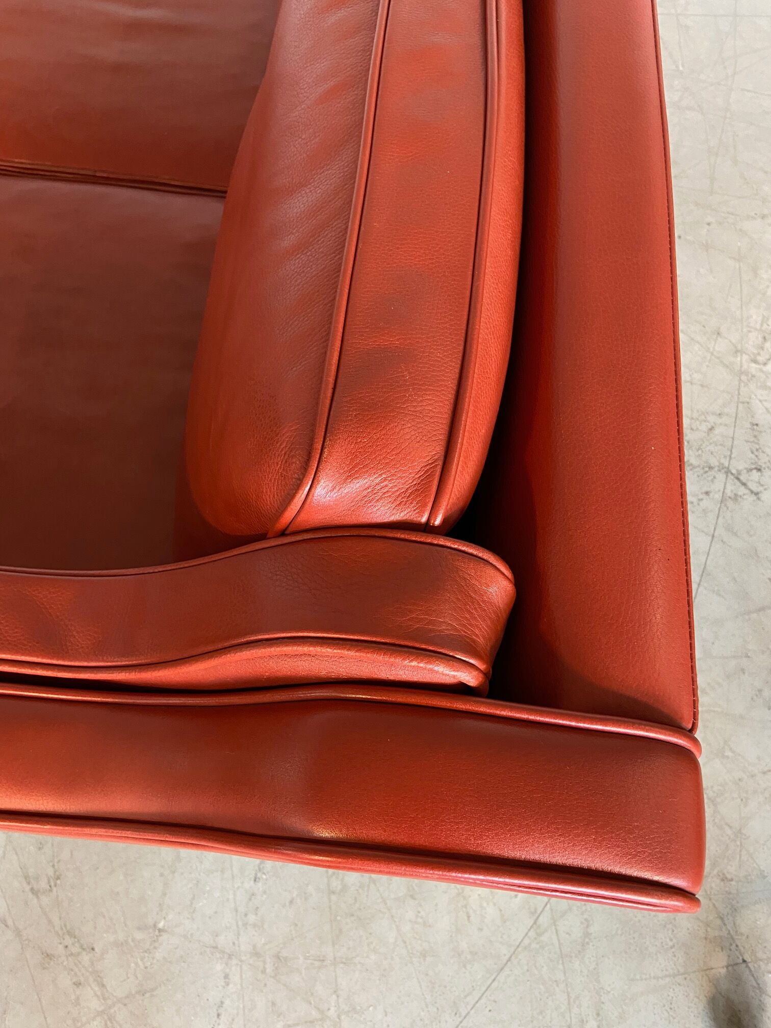 Vintage Danish mid-century Mogens Hansen 3 person cognac leather sofa