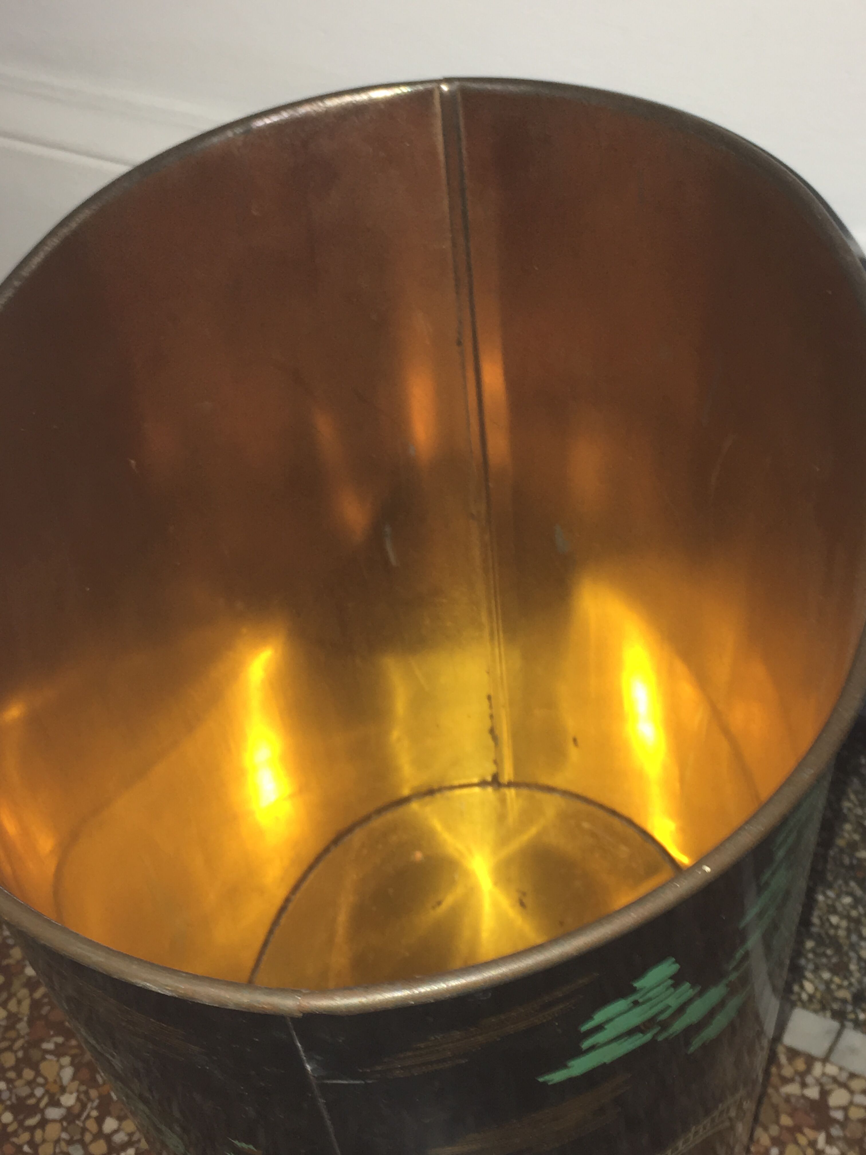 Vintage metal paper basket