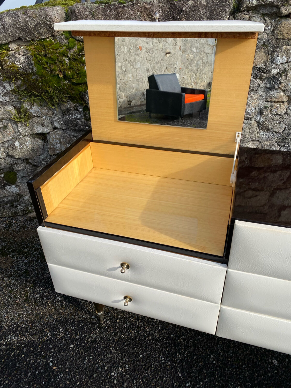VINTAGE DRESSING TABLE WITH 6 DRAWERS 1960-1970 ROGER LANDAULT