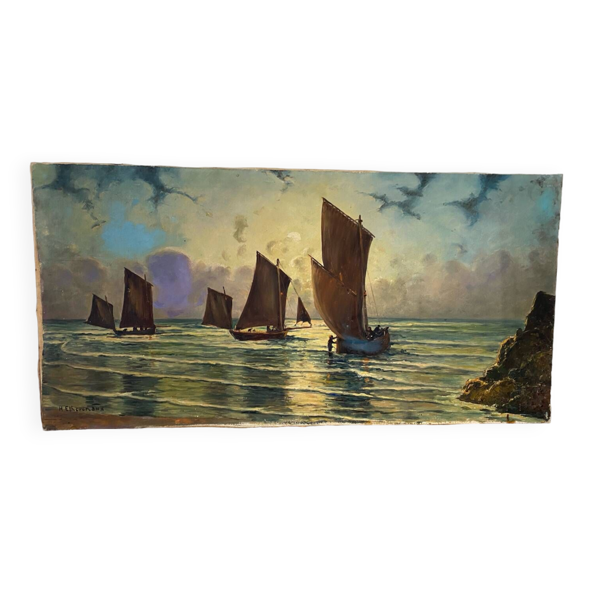 Paysage de voiliers en mer