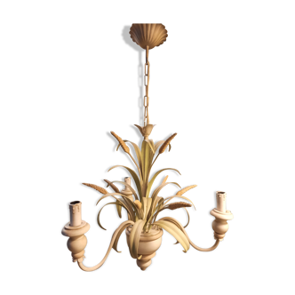 3-light metal vegetal pattern chandelier