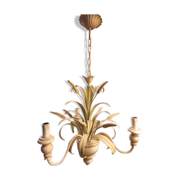 3-light metal vegetal pattern chandelier