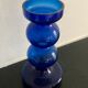 Vase bleu en verre vintage 1970