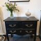 Stamped black Louis XV chest of drawers
