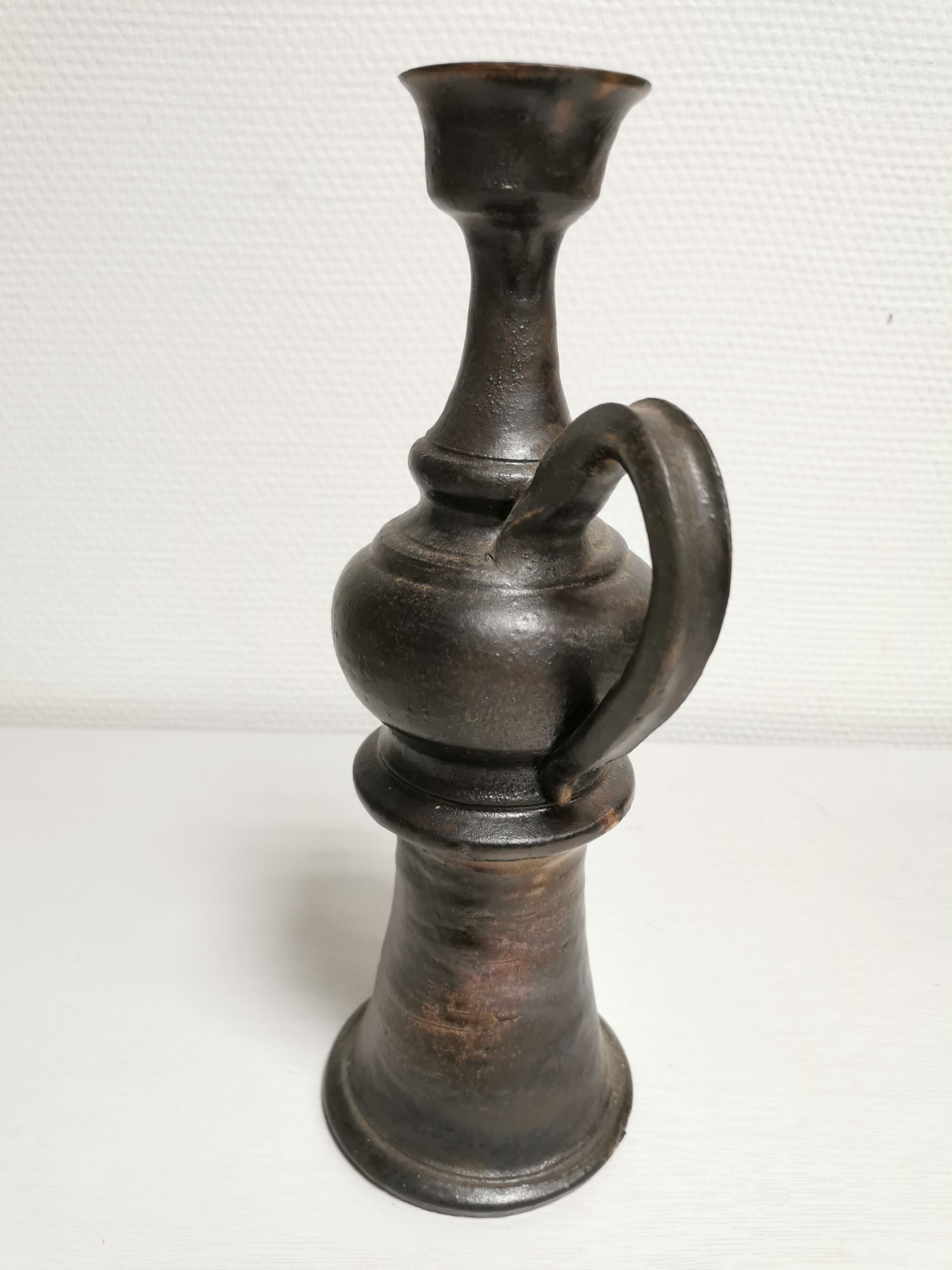 Candle holder, vintage ceramic signed Jean Marais