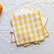 Lot de 4 serviettes vichy jaune & gaze de coton blanc