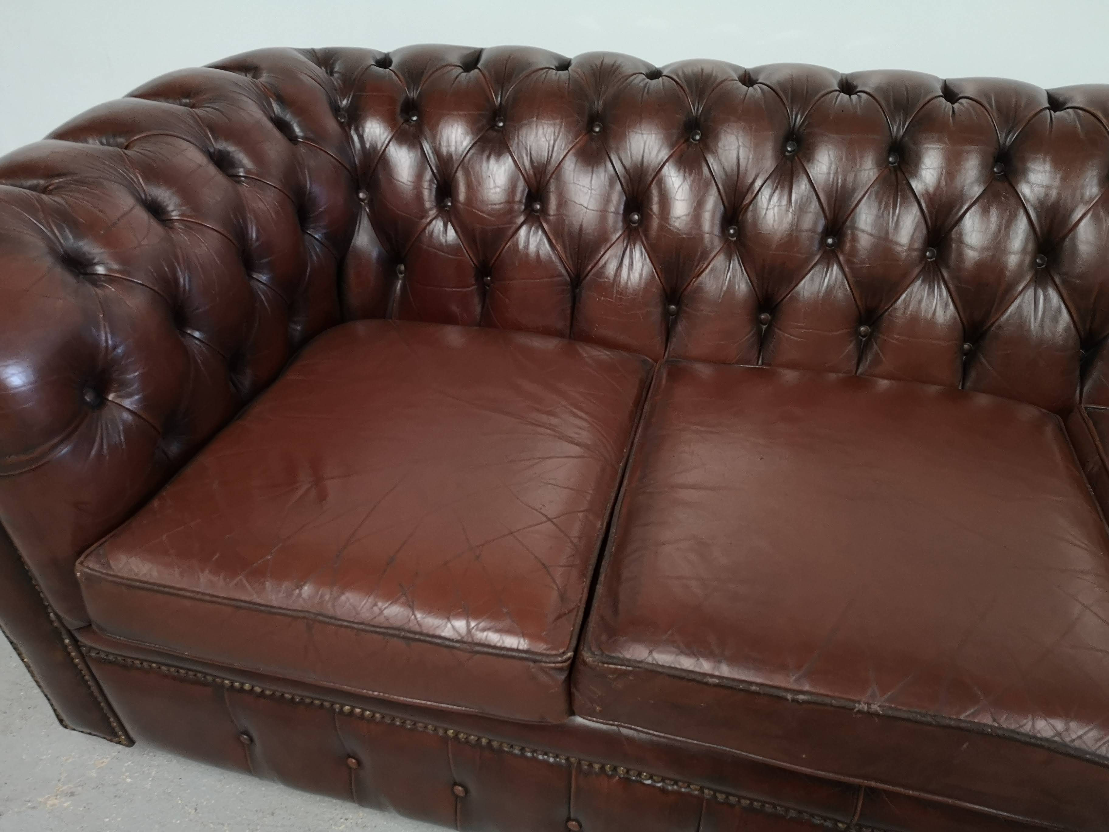 Leather chesterfield sofa