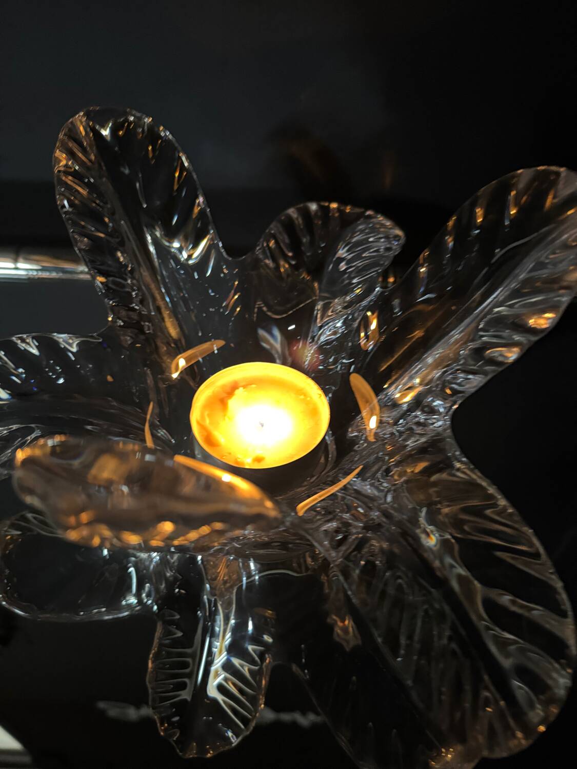 Crystal palm tree catchall, 1970s