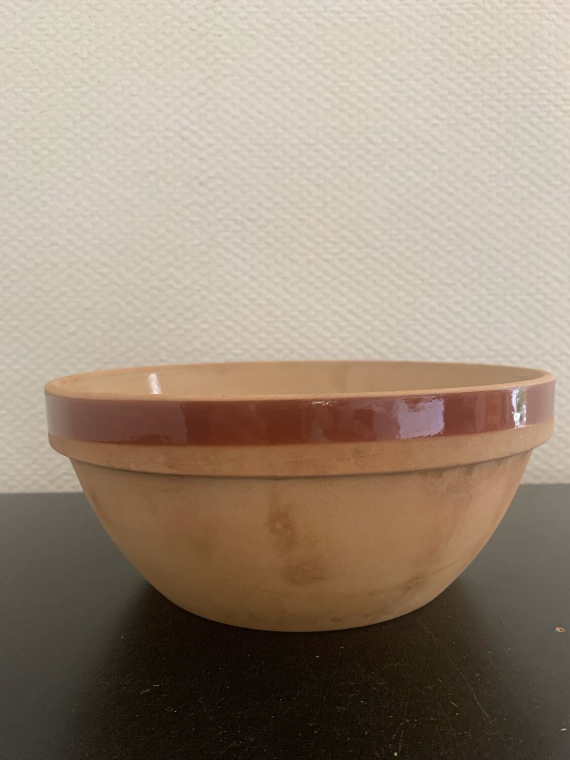 Stoneware salad bowl, Gien France