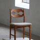 Set of 6 "Razorblade" dining chairs by Henning Kjærnulf in oak and mohair, 1960s.