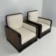 Set of Art Deco Italian Macassar and Walnut Root Armchairs, 1930s
