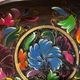 Mid-century hand-painted floral decorative tray / catchall 49 cm / 33 cm