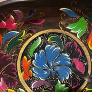 Mid-century hand-painted floral decorative tray / catchall 49 cm / 33 cm