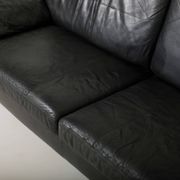 Cor Conseta black leather 3 seater sofa, Germany, 1970s