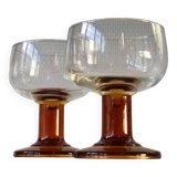 2 amber foot cups from the 70s