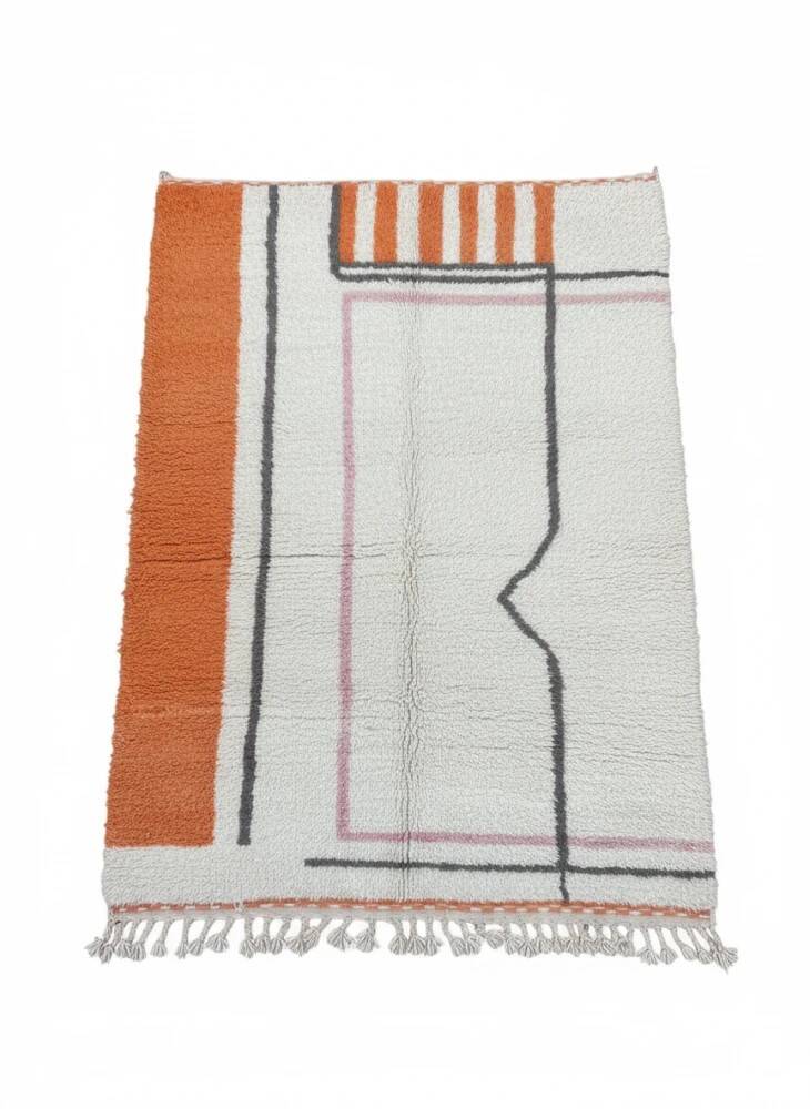 Modern orange Berber rug