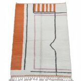 Modern orange Berber rug