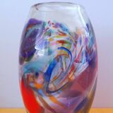 Multicolored Murano glass vase