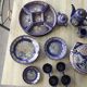 Superb complete table service "Taous" in cobalt blue porcelain.
