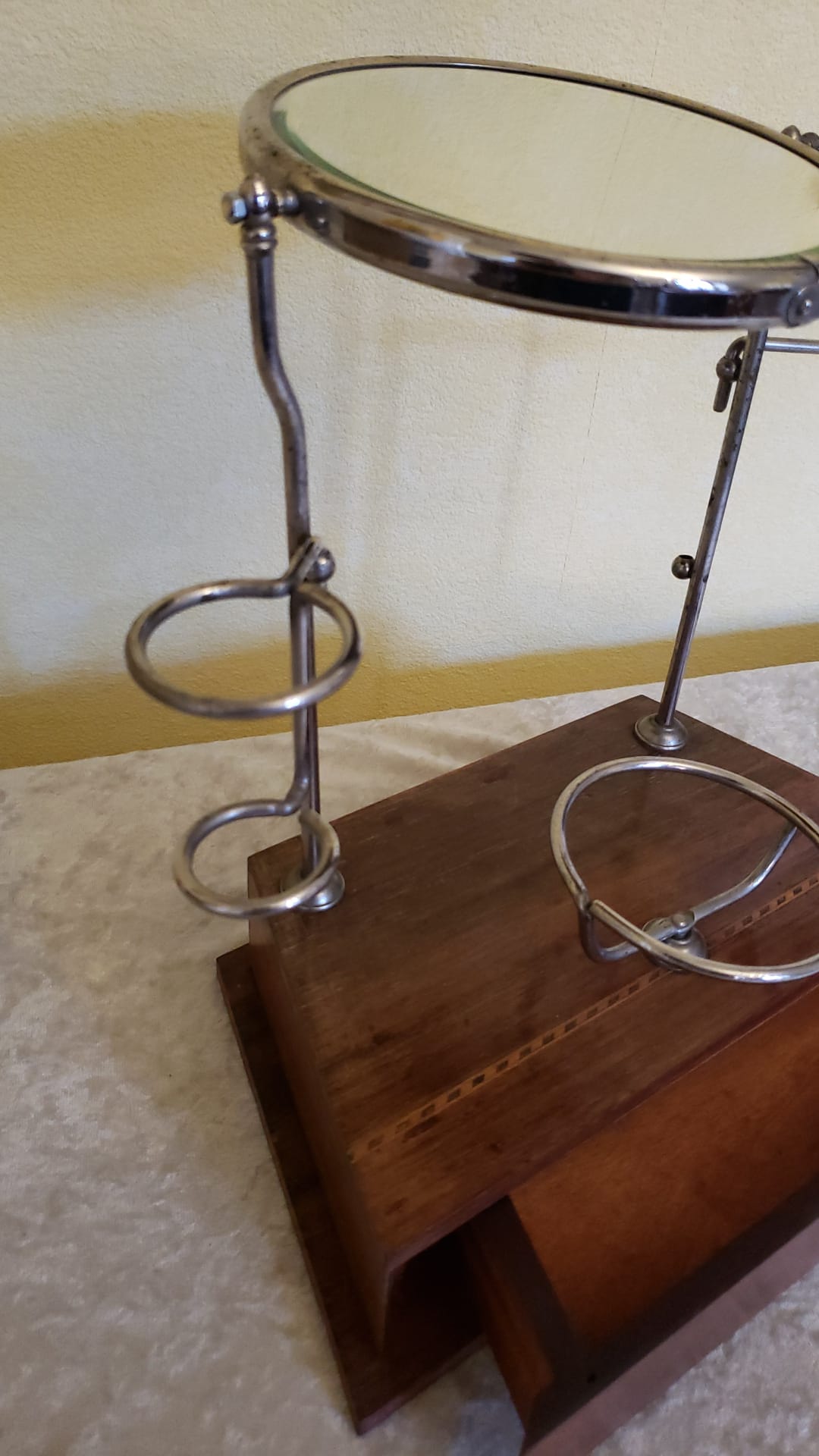 Table barber with mahogany mirror and chrome 1940