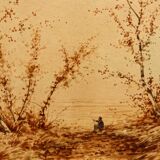 Pair of watercolors, animated landscapes, L. Meyer