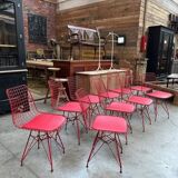 Suite of 10 metal chairs