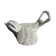 Bird bottle opener in vintage silver metal