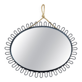 Oval Mirror Mid-Century Modern Style by Josef Frank