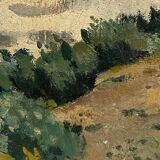OIL ON CARDBOARD BY JEAN DENIS MALCLES LANDSCAPE 1933