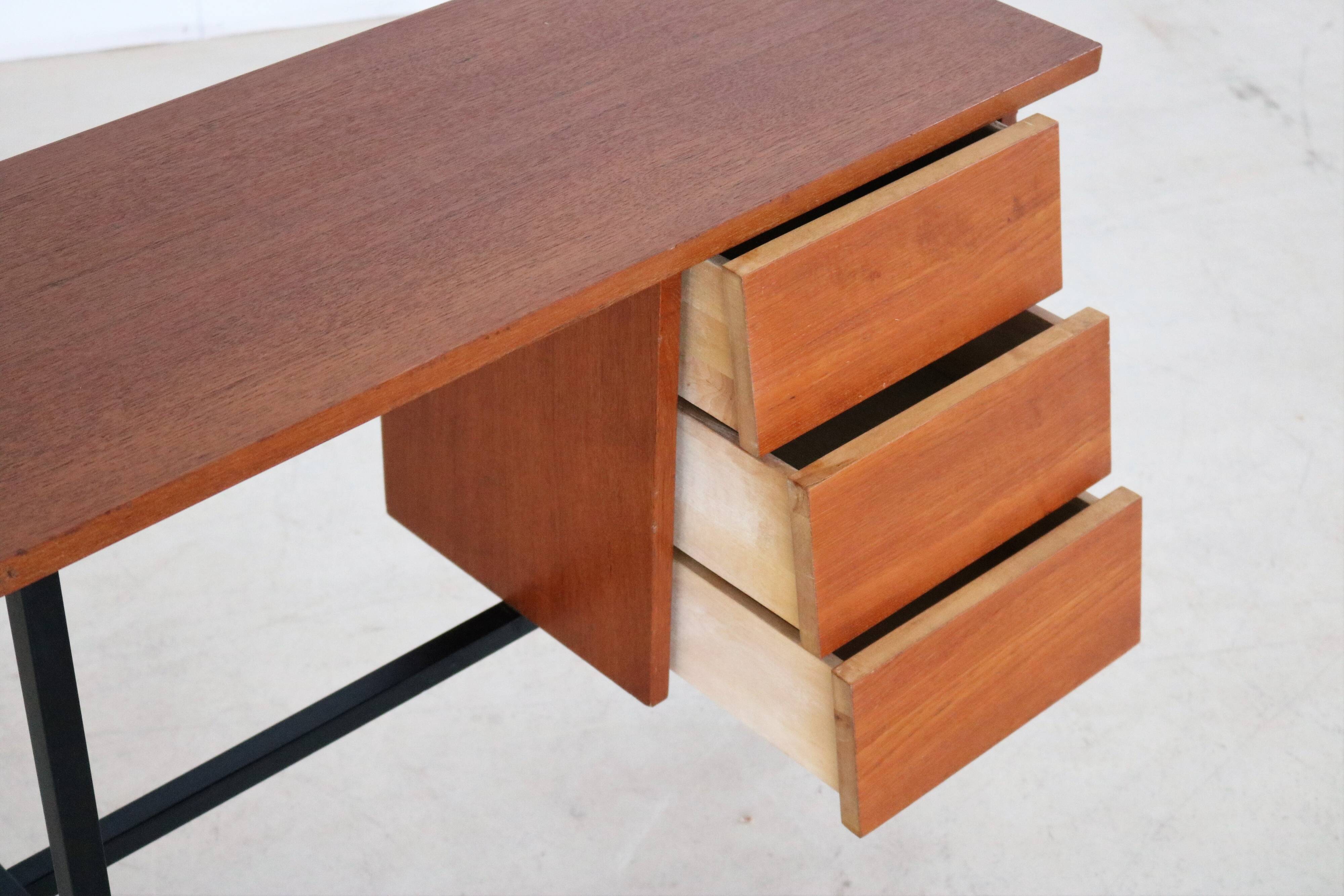 Vintage teak metal sidetable