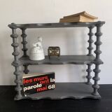 Antique grey wooden wall shelf – “bobine” model circa 1910