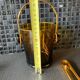 Vintage Amber Glass Ice Bucket