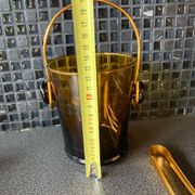 Vintage Amber Glass Ice Bucket
