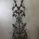 Antique cast iron hall stand, Victorian coat rack with marble base, ornate hall tree, 19th century