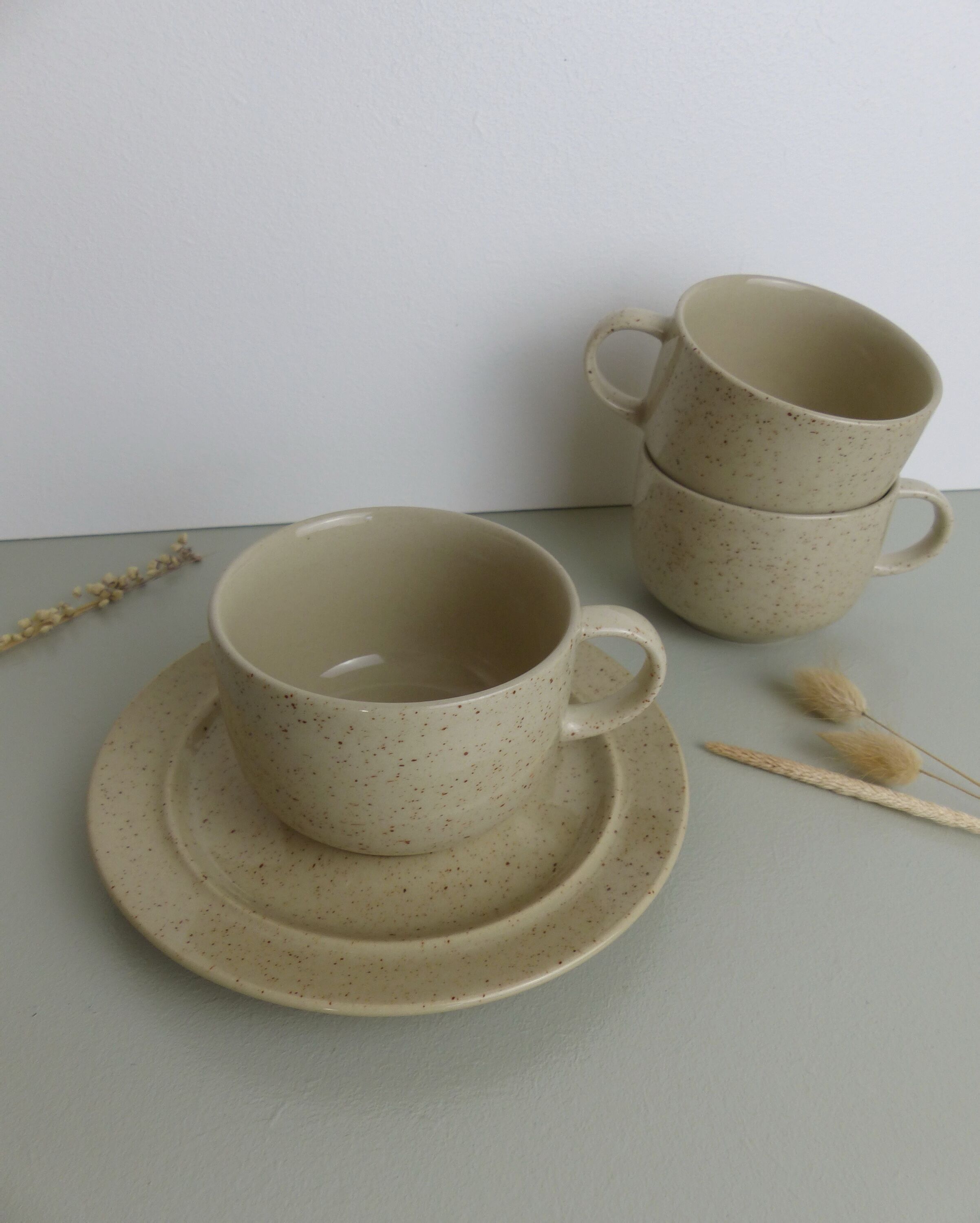 6 cups speckled sandstone