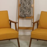 Pair of Scandinavian armchairs 1960 curved armrests. Ref Mimosa