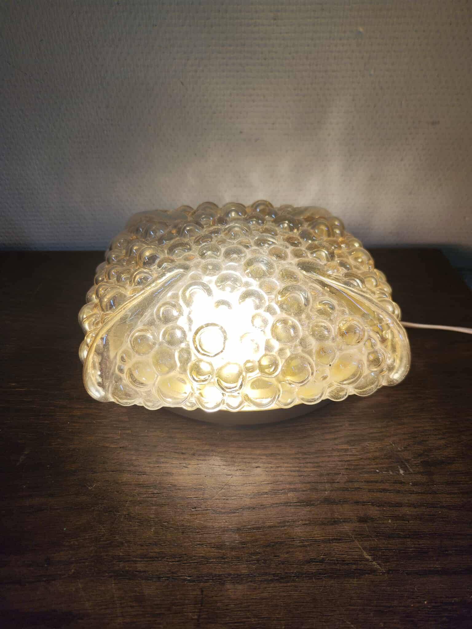 Amber bubble glass lamp, wall lamp or table lamp