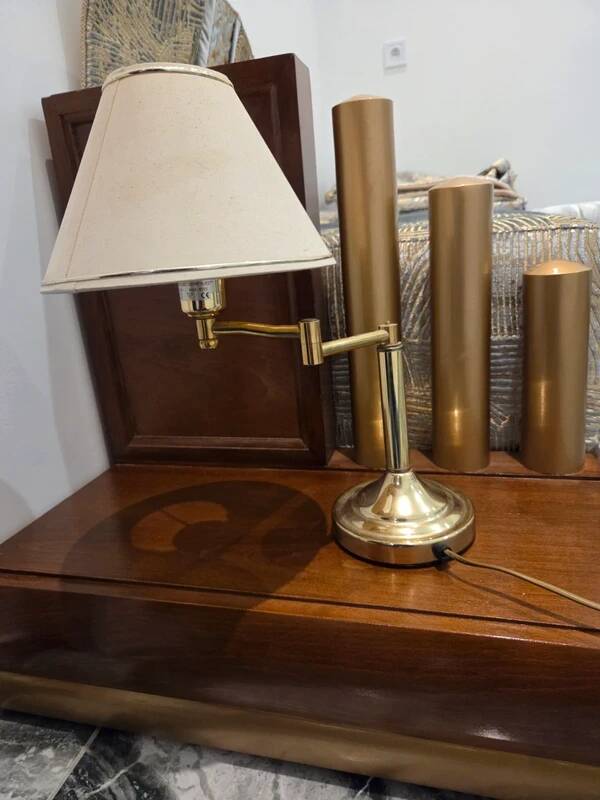 Lampe en laiton articulée ancienne vintage boudet classique chic fabriquée en France