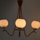 Mid-Century wood chandelier /dřevo Humpolec, 1970's.