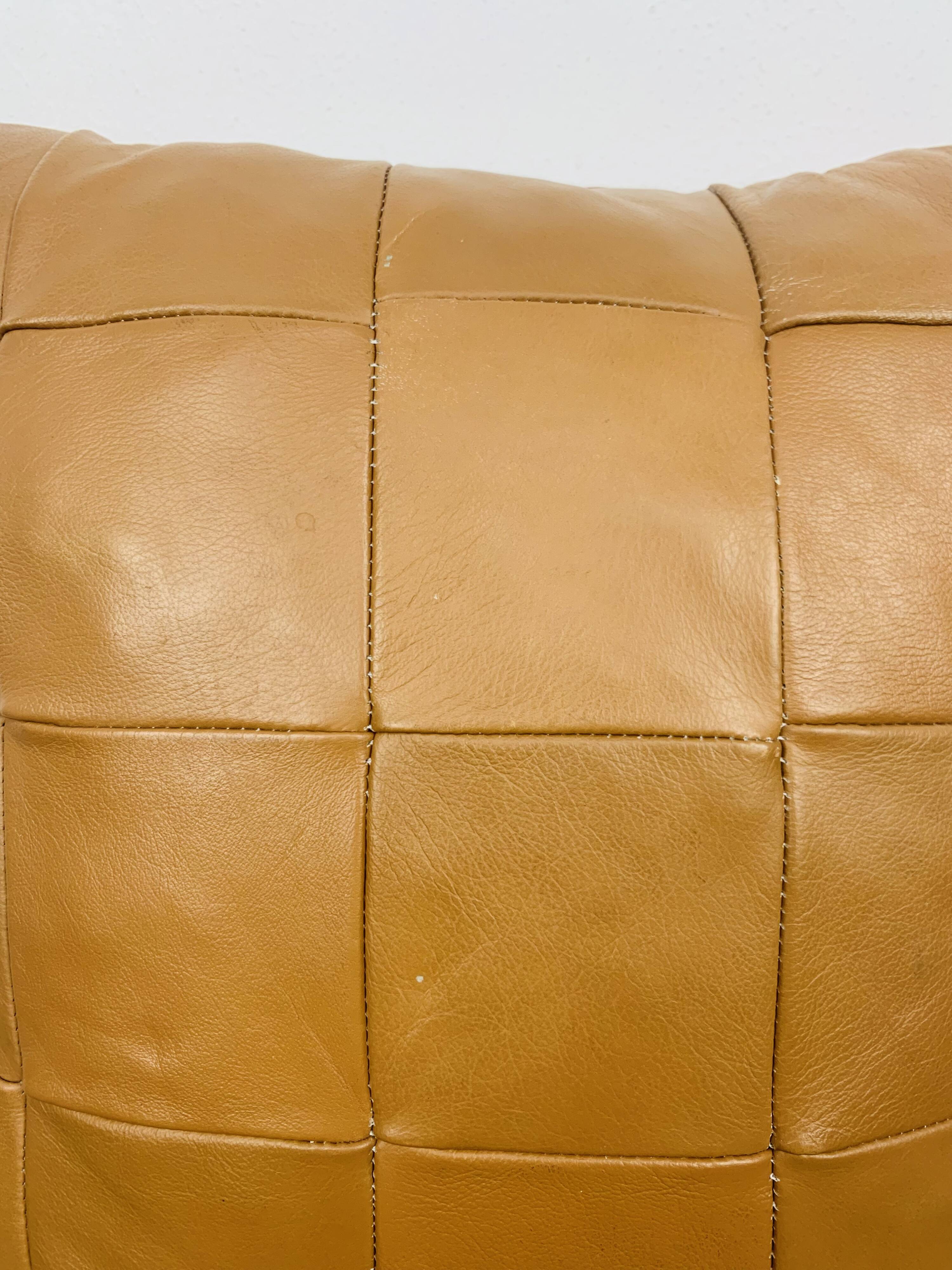 Vintage patchwork leather cushion