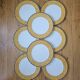 8 grandes assiettes plates vintage en porcelaine Winterling Bavaria - Marli jaune marbré