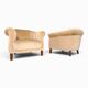 Pair of Art Deco club armchairs in champagne mohair, 1930.