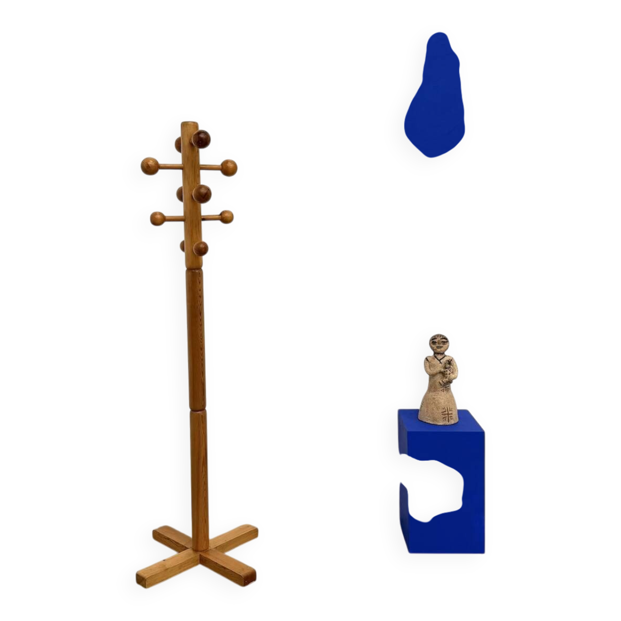 Free-standing coat rack in solid pine, Les Arcs, 1970s