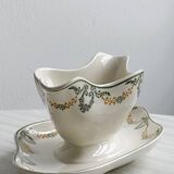 Sauceboat on Longwy Earthenware frame