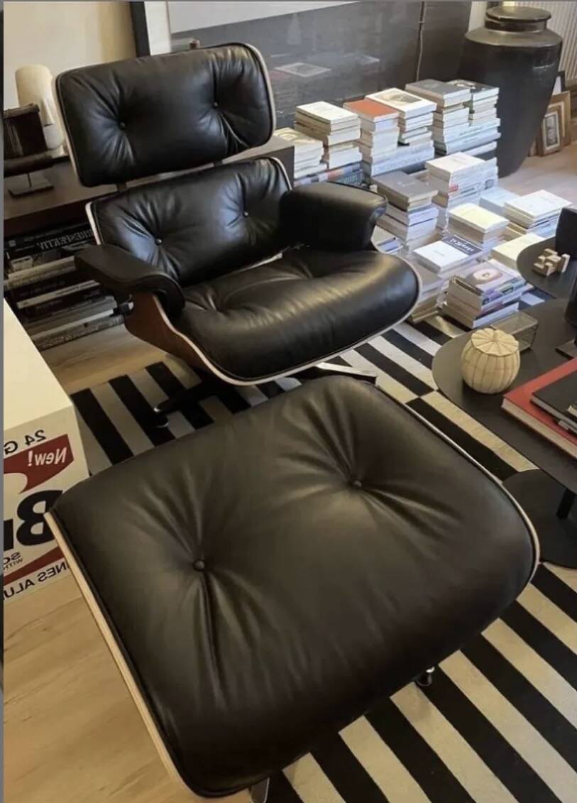 Fauteuil et ottoman Charles et ray eames
