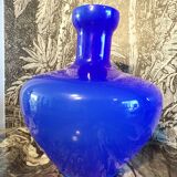 Murano opaline vase blue Ø34cm